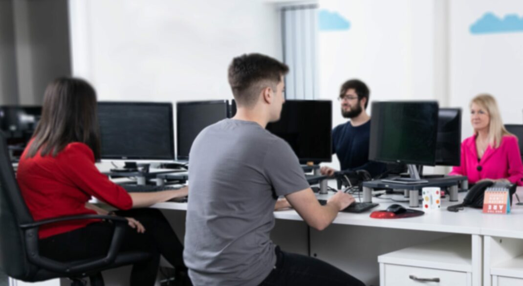 Aquesou Digital team in Sutton Weaver office