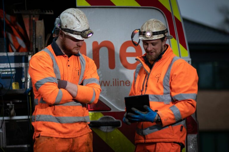 Search Never Sleeps Workmen searching on tablet news