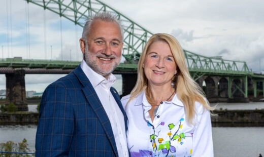Jonathan and Emma Guy 2021 Andrew Collier Photograpahy. Taken nr Runcorn Bridge