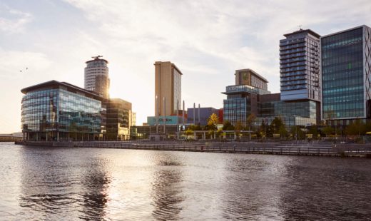 MediaCityUK view from the docks. Manchester