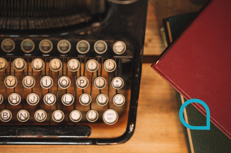 Content is king. Typing on an old school typewriter