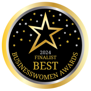 2024 Best Business Woman Awards. Logo Emma Guy is a finalist. Aqueous Digital